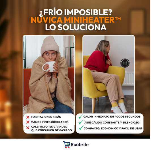 Nuvica MiniHeater™ - Calor inmediato y bajo consumo. El invierno mas calido sin vaciar tu bolsillo